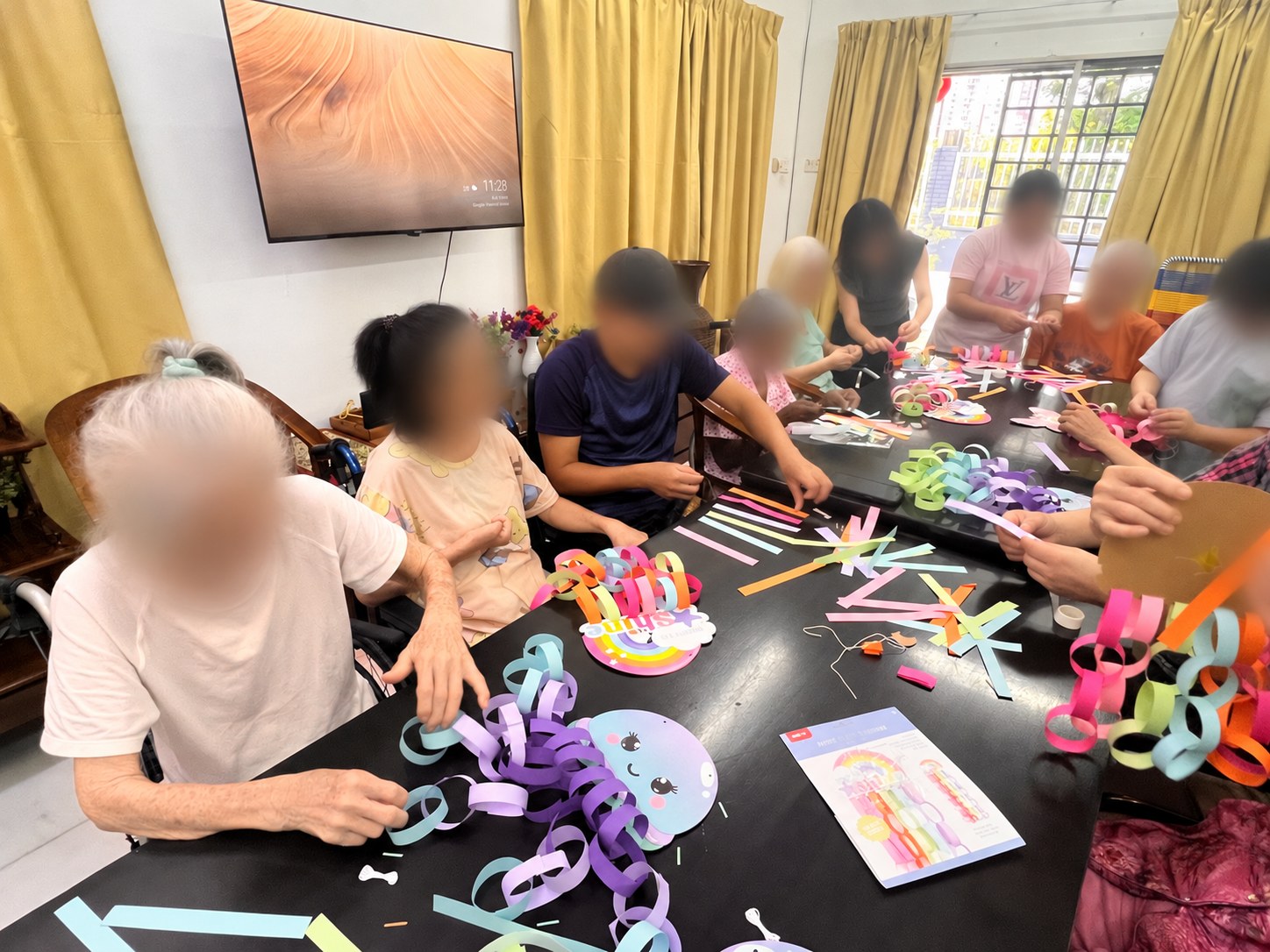 Making colourful paper crafts