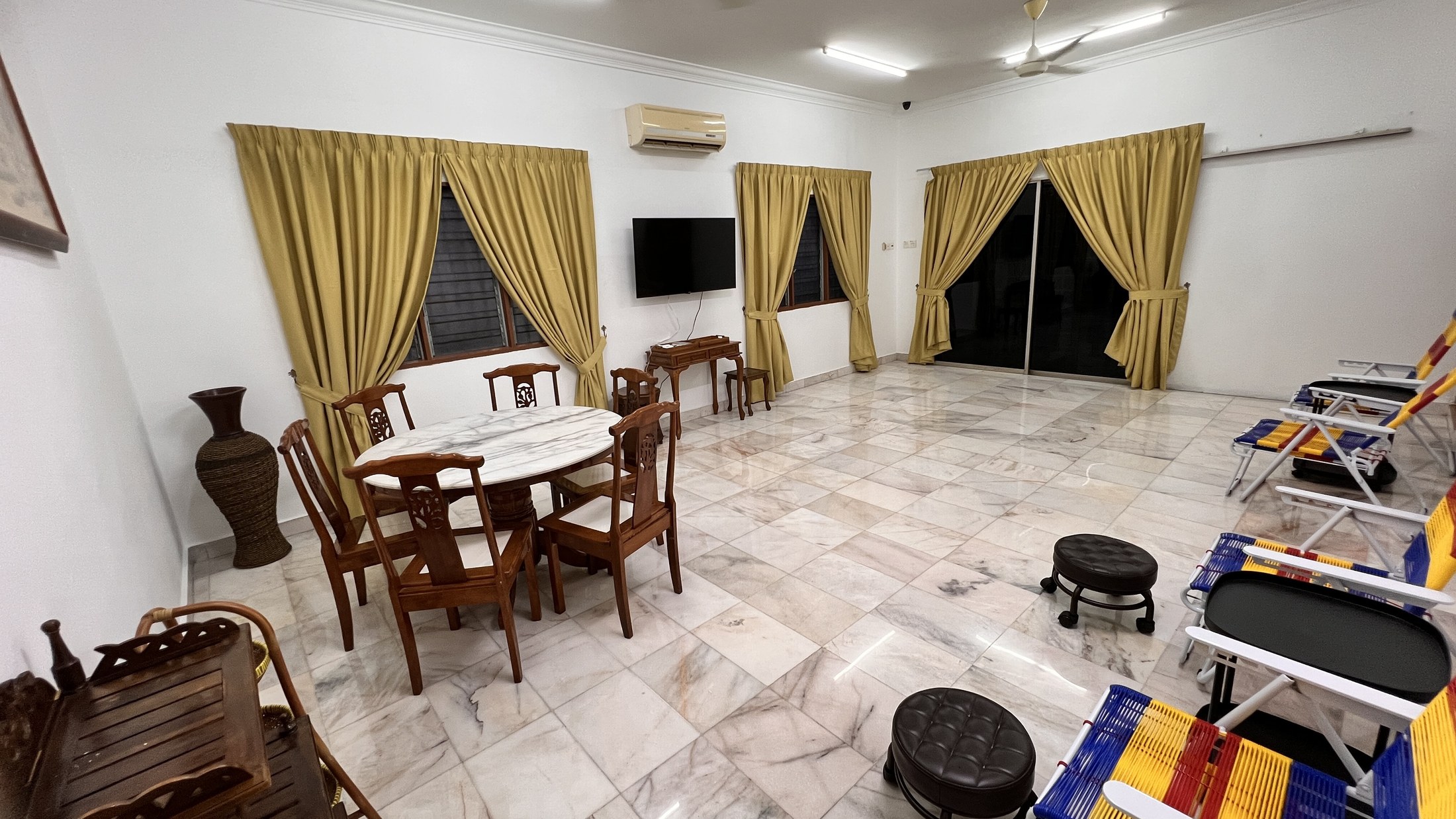 Shared lounge with seating and television